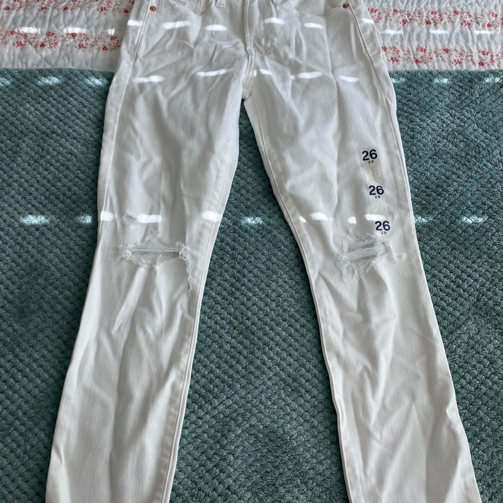 GAP White Straight Leg Jeans